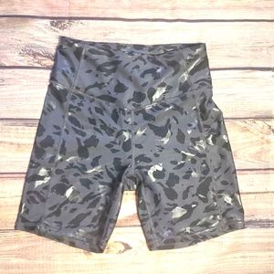 bike shorts leopard cameo metallic shiny